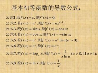 导数公式大全，三角函数与反三角函数的导数关系详解