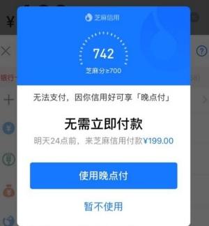 支付宝晚点付上线，全新的支付方式，让你的支付更灵活