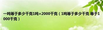 一吨等于多少公斤：重量单位的转换与定义