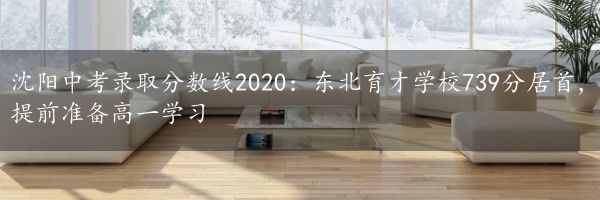 沈阳中考录取分数线2020：东北育才学校739分居首，提前准备高一学习